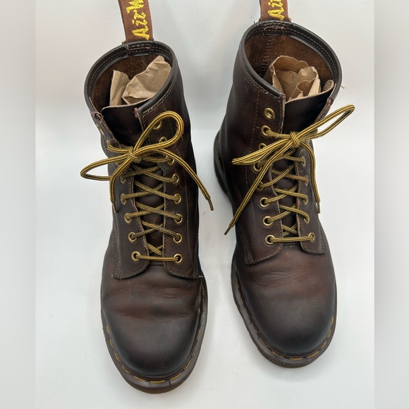 RARE Vintage 90s Dr Martens Brown Boots Made in England Doc Martens Sz 10 AW004 - Picture 7 of 16